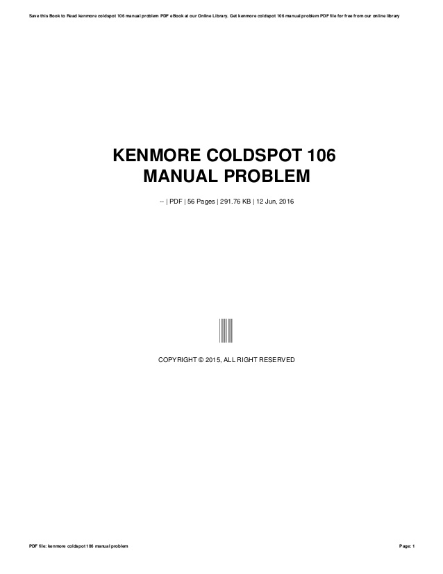 Kenmore refrigerator coldspot 106